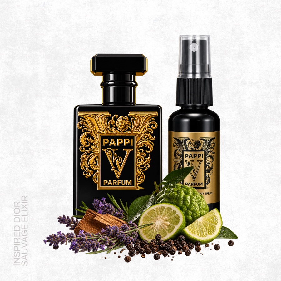 Pappi Savage Parfum and Elixir with bergamot, lavender and pepper